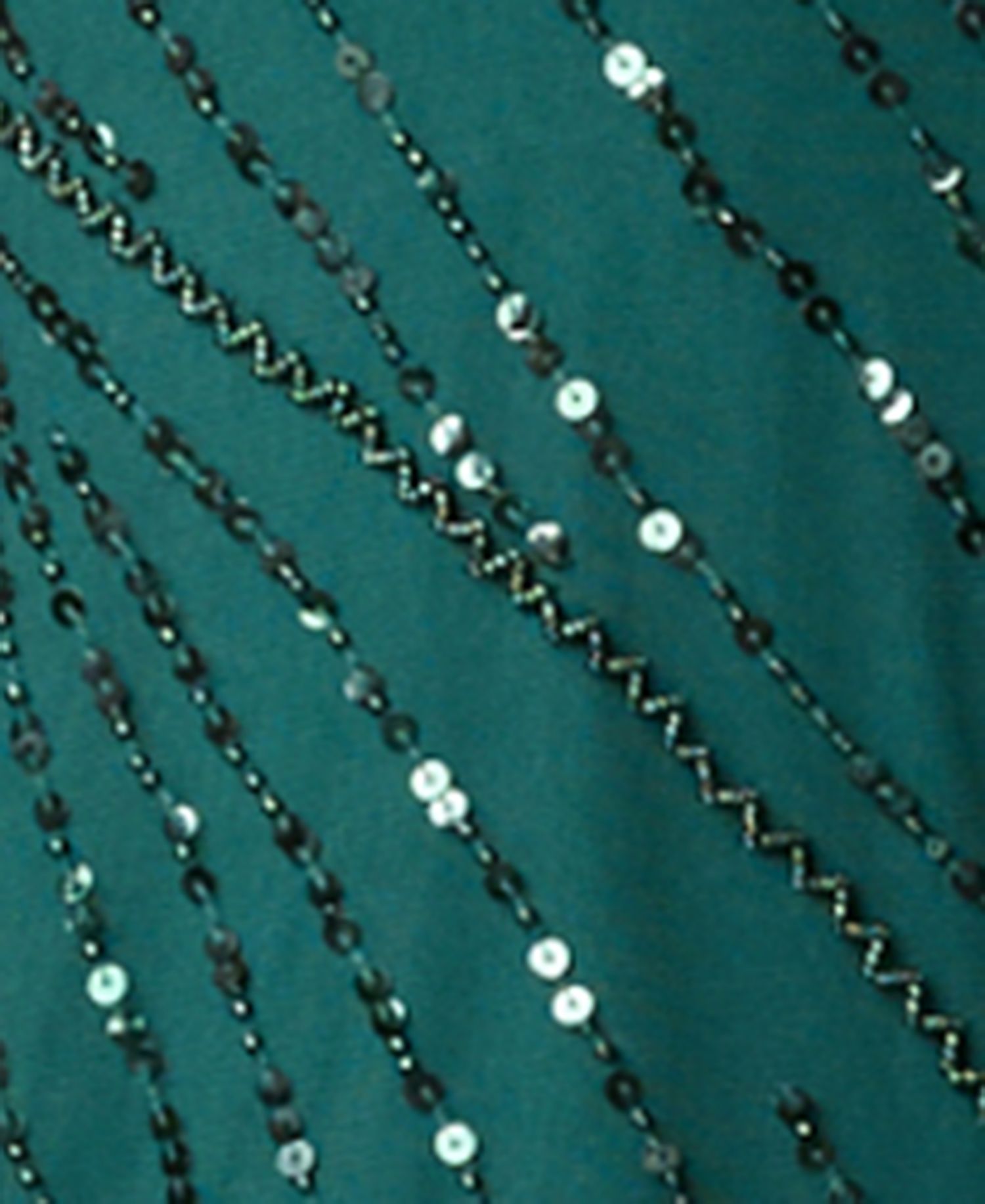 Women's Beaded Cap-Sleeve V-Neck Midi Dress