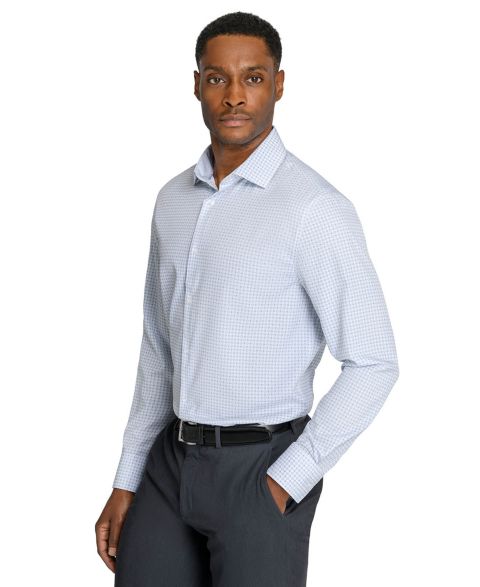 Мужская рубашка ConStruct Slim-Fit Stretch Dress Shirt, цвет: Белый с принтом