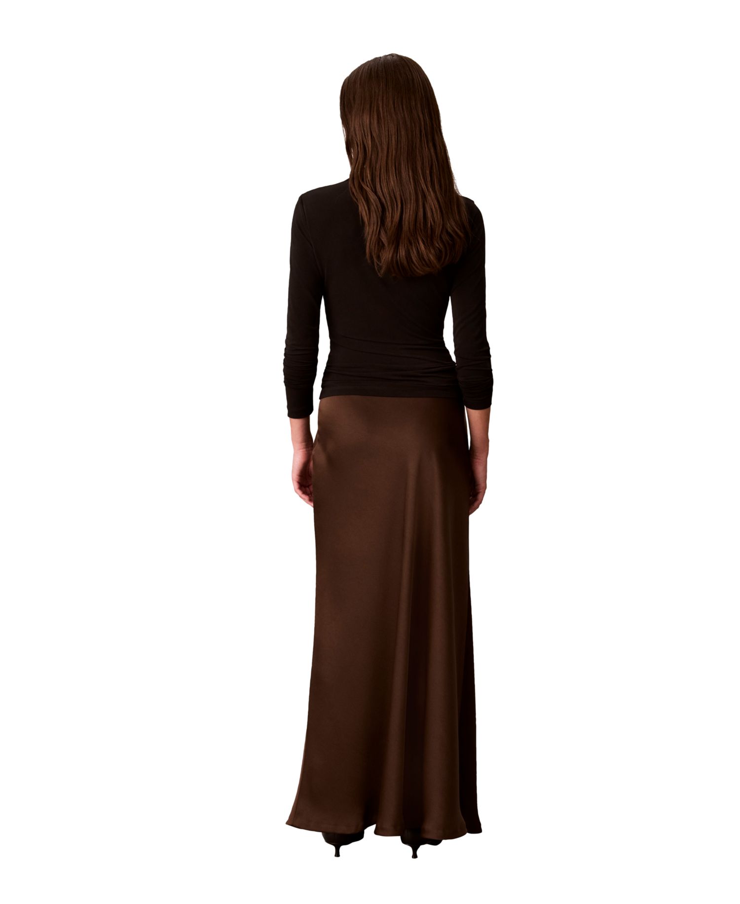 Petite Pull-On Satin Maxi Skirt