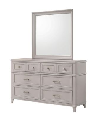 Poplar Solid Wood Beveled Frame Mirror Transitional Design