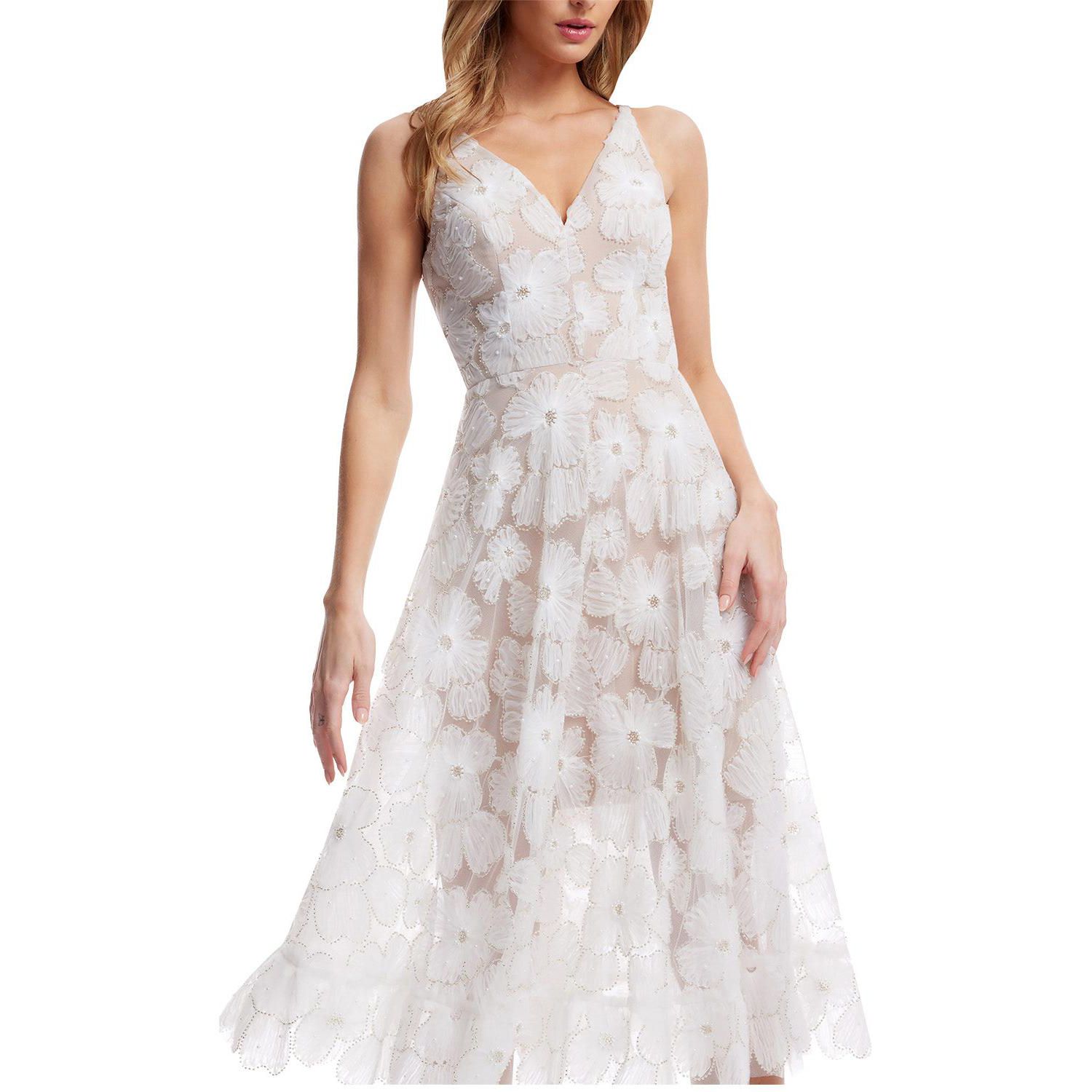 Women's Blair 3D Floral Embroidered Midi Fit and Flare Dress