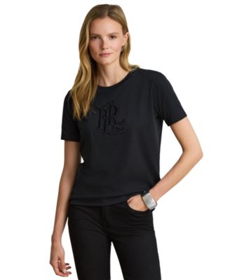 Women's Embroidered-Logo Crewneck T-Shirt