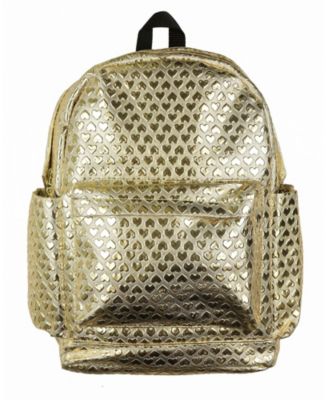 Iridescent Hearts Backpack All-Over Design 16 Inch Book Bag