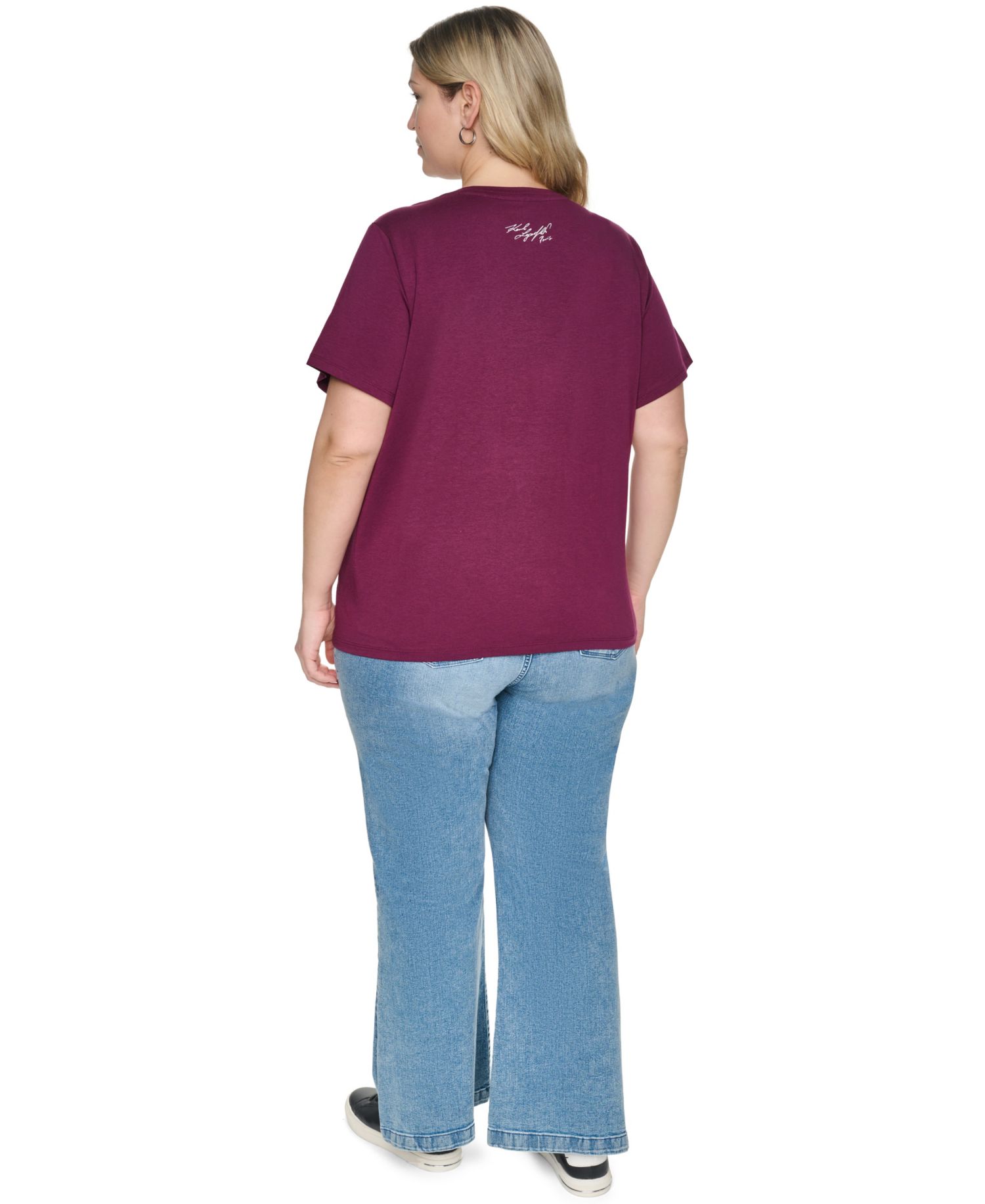 Plus Size Sparkle KLP Logo Short-Sleeve Cotton-Blend T-Shirt