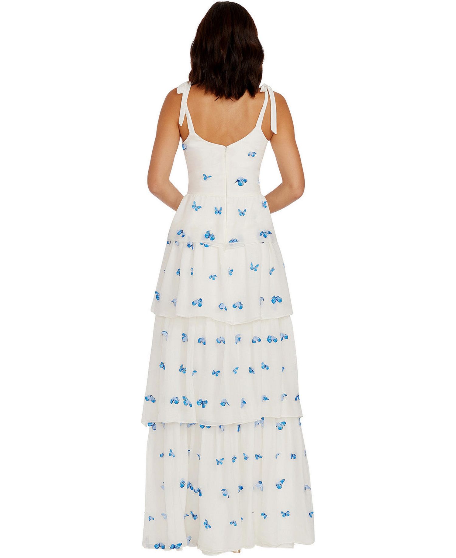 Women's Monica Floral-Print Square-Neck Tiered Maxi Dress