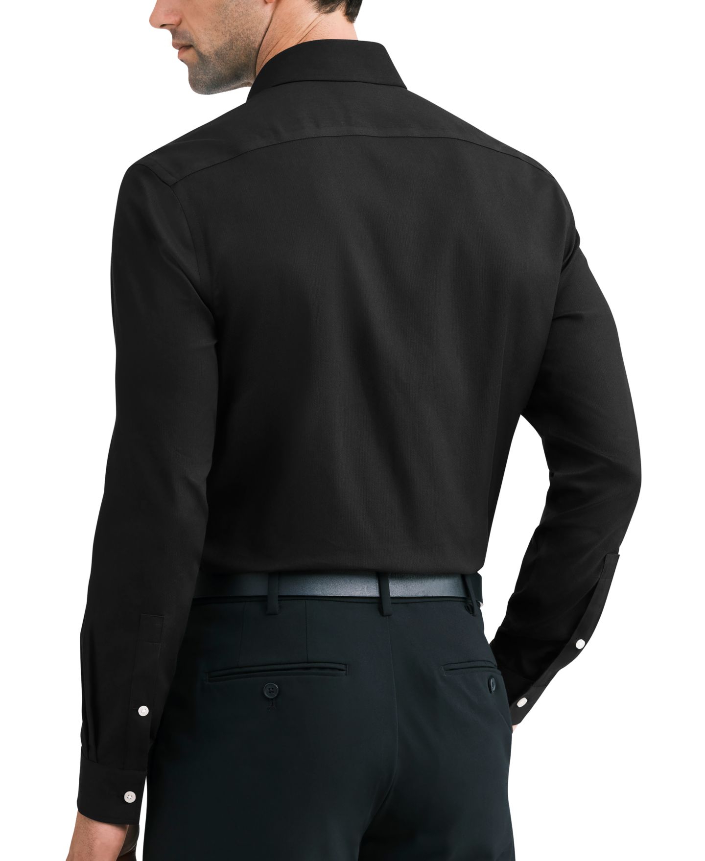 Мужская рубашка Michael Kors Slim-Fit Dress Shirt, цвет: Чёрный — фото 2