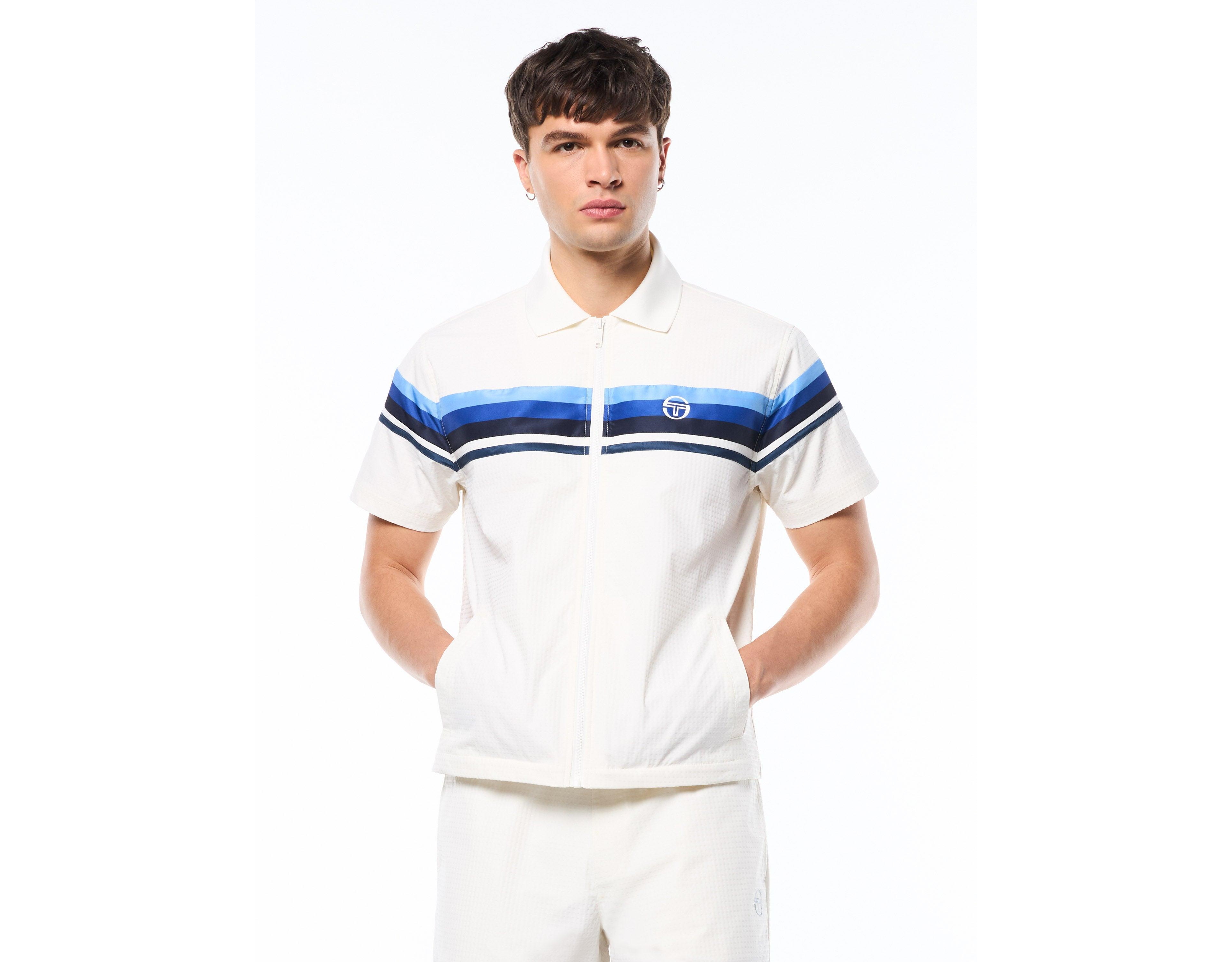 Sergio Tacchini Men's Striscia Short-Sleeve Full-Zip Track Jacket
