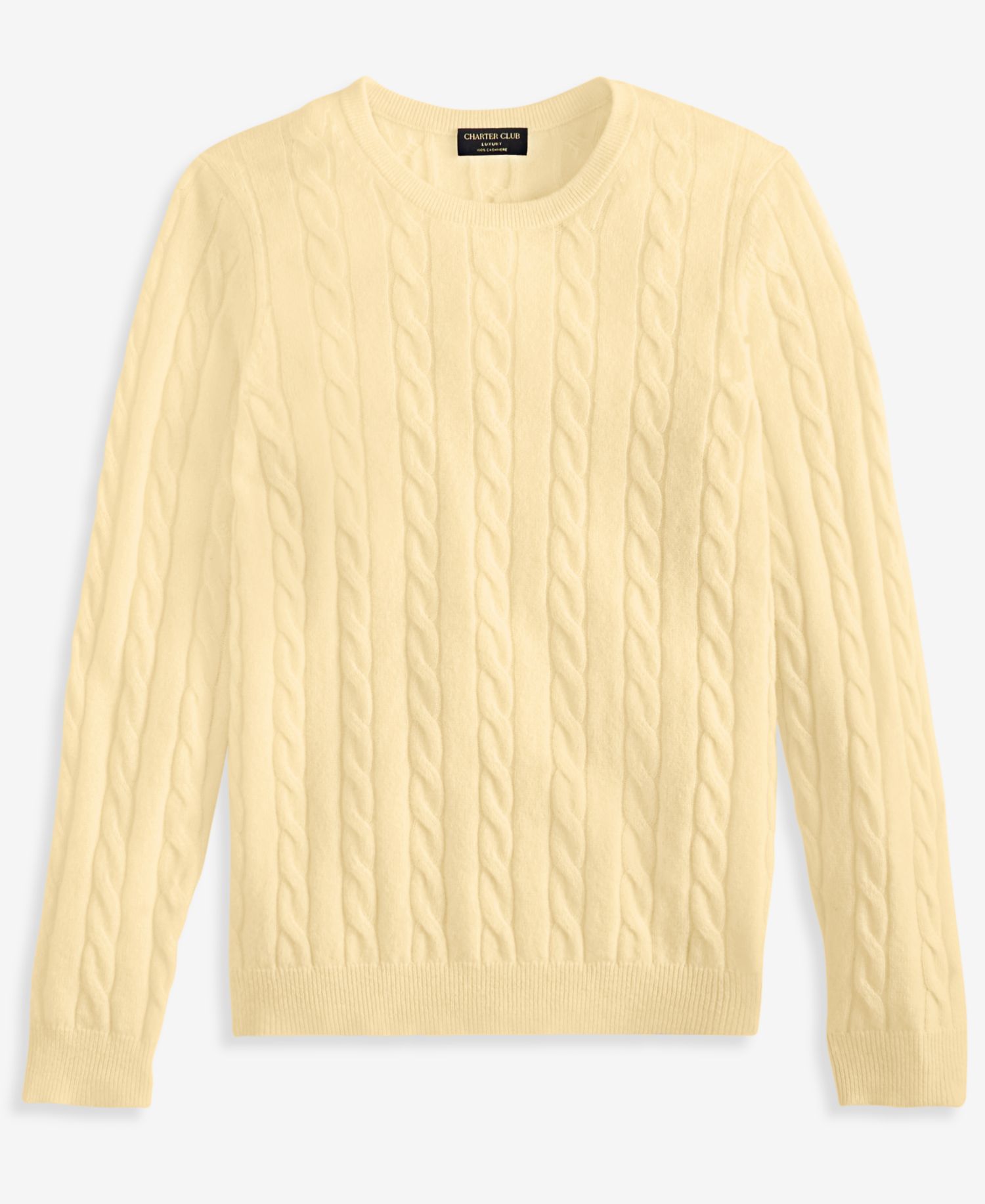 Petite Cable-Knit Crewneck 100% Cashmere Sweater