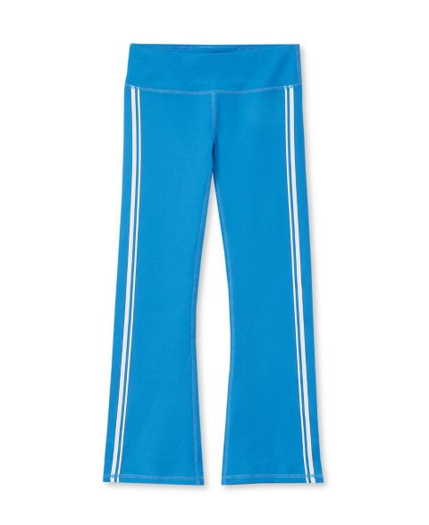 Леггинсы Lands' End Active Flare with Side Stripe для девочек, цвет: Синий