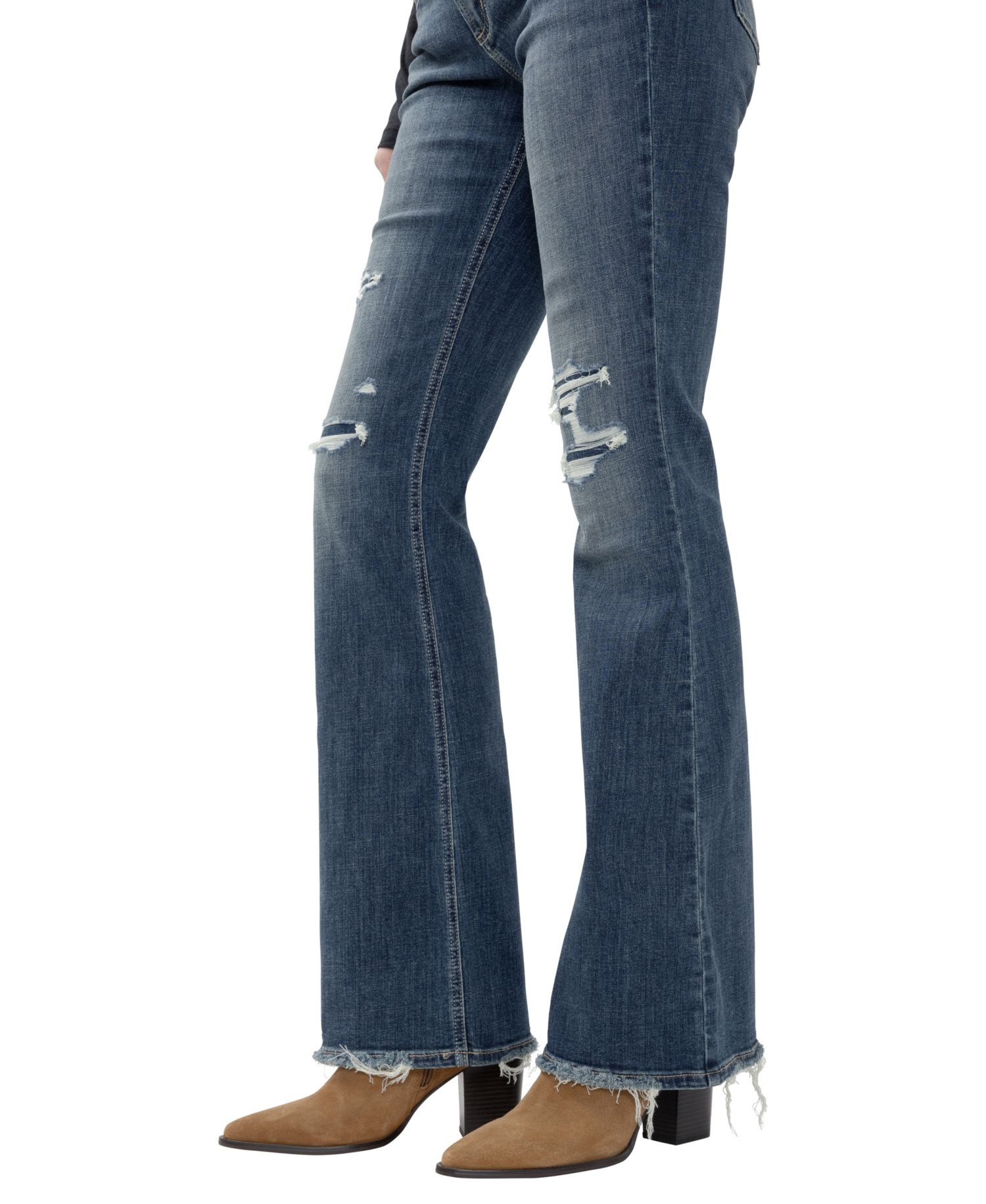 Women's Suki Distressed Mid-Rise Bootcut Jeans