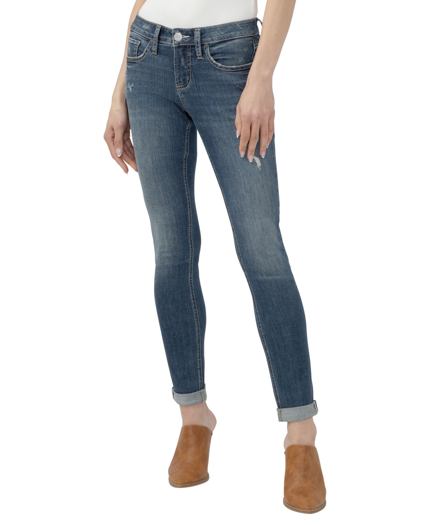 Women's Girlfriend Mid-Rise Skinny Denim Jeans