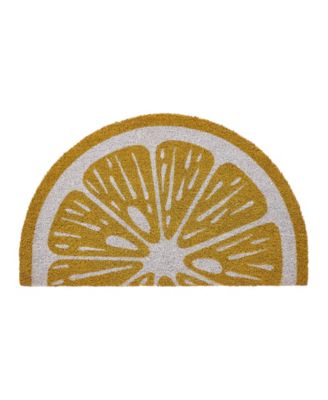 Lemon Half Circle Outdoor Coir Doormat, 18" x 30"