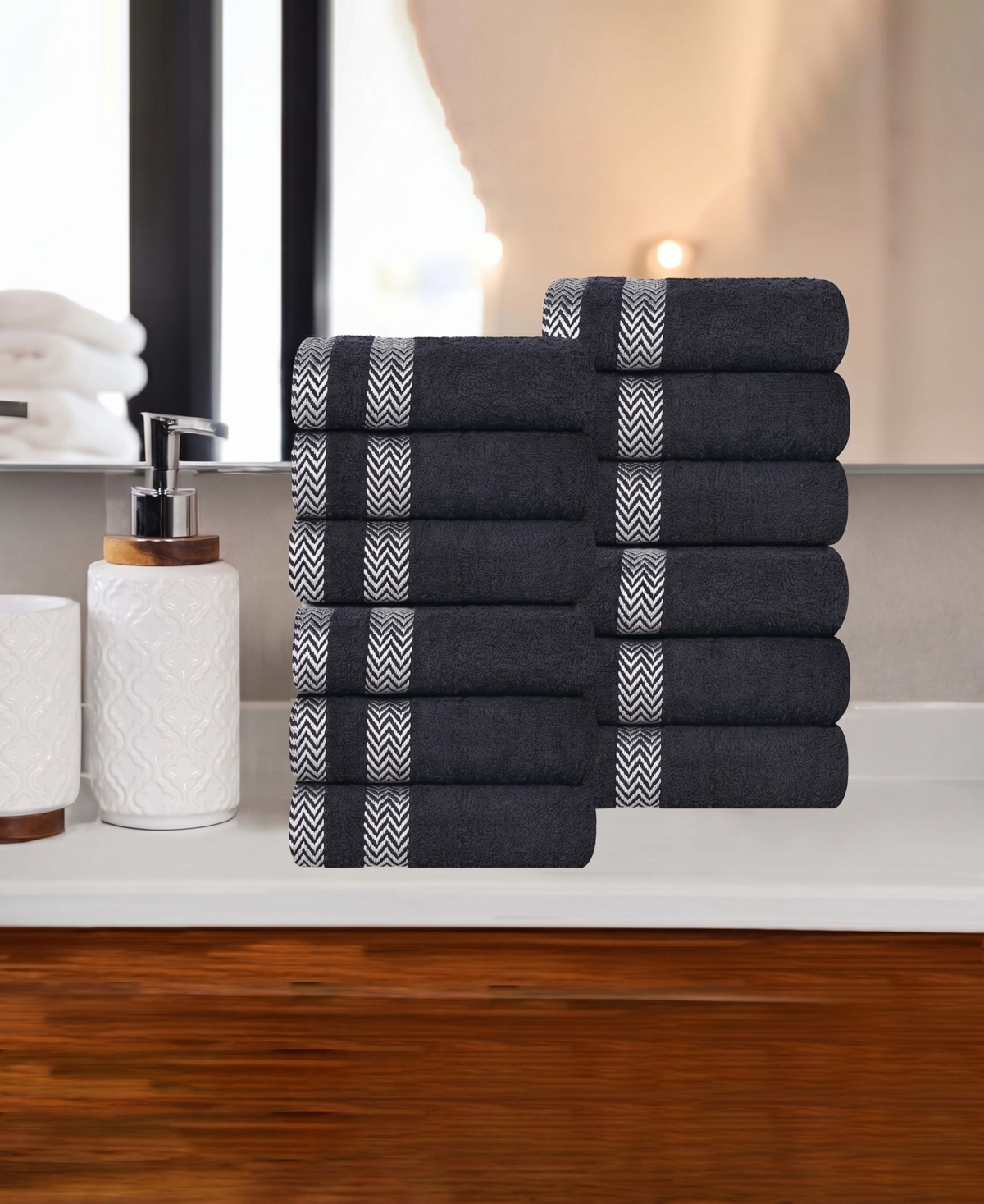 Superior Hays Cotton Absorbent Quick Dry 12-Piece Washcloth Set