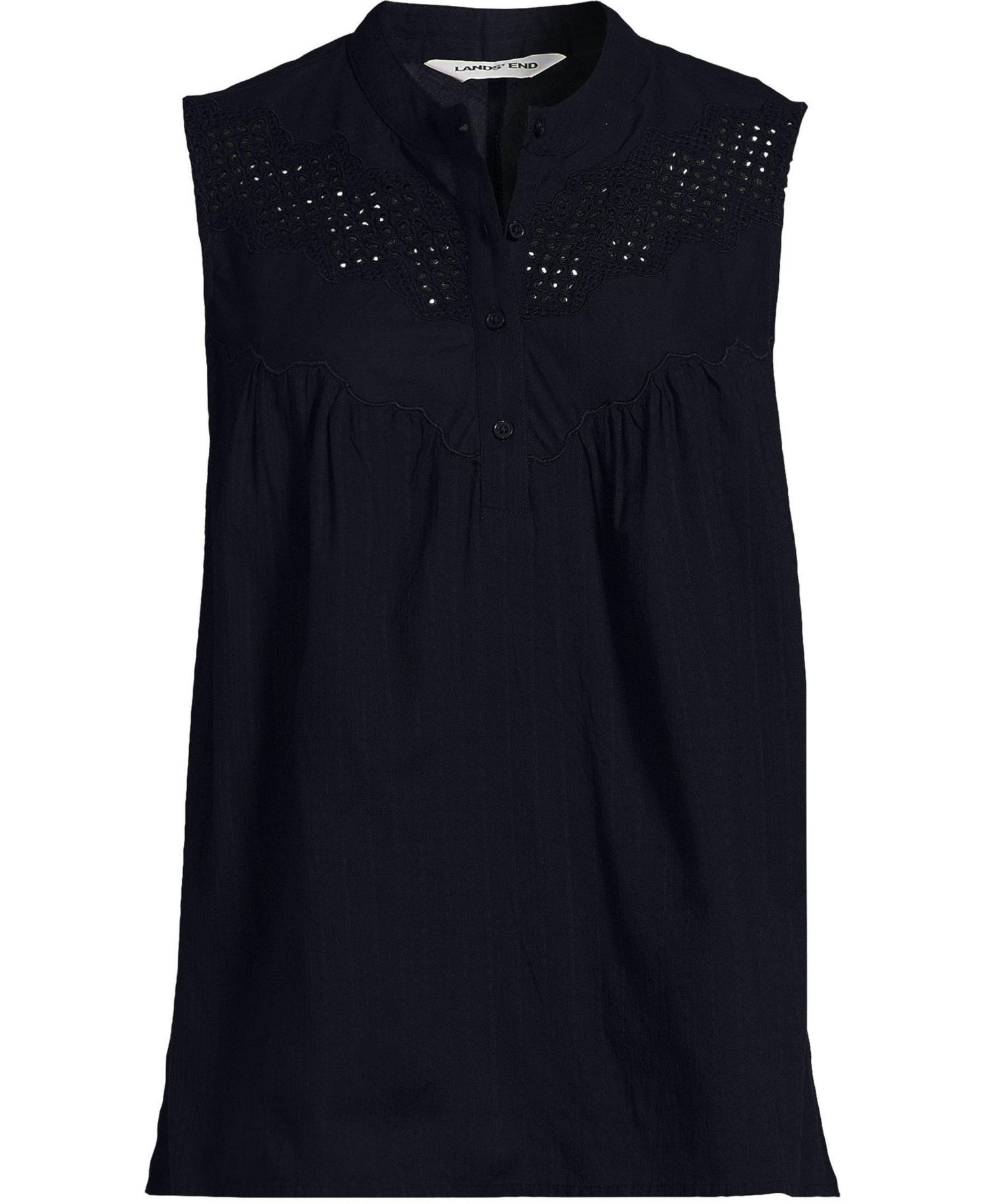 Plus Size Sleeveless Eyelet Blouse