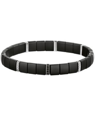 Men's Black Spinel Beaded Bracelet