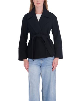 Women's Belted Snap-Front Coat