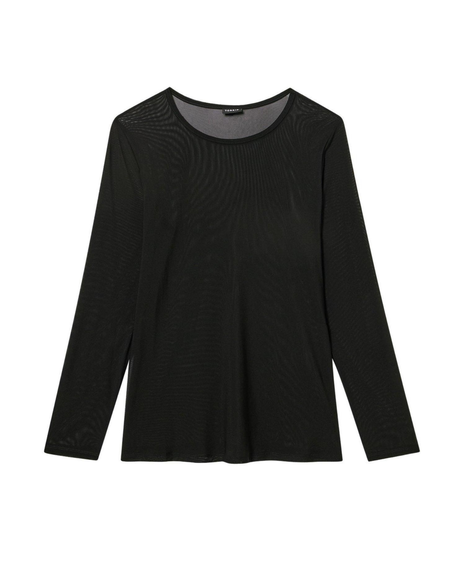 Plus Size Mesh Long-Sleeve Top
