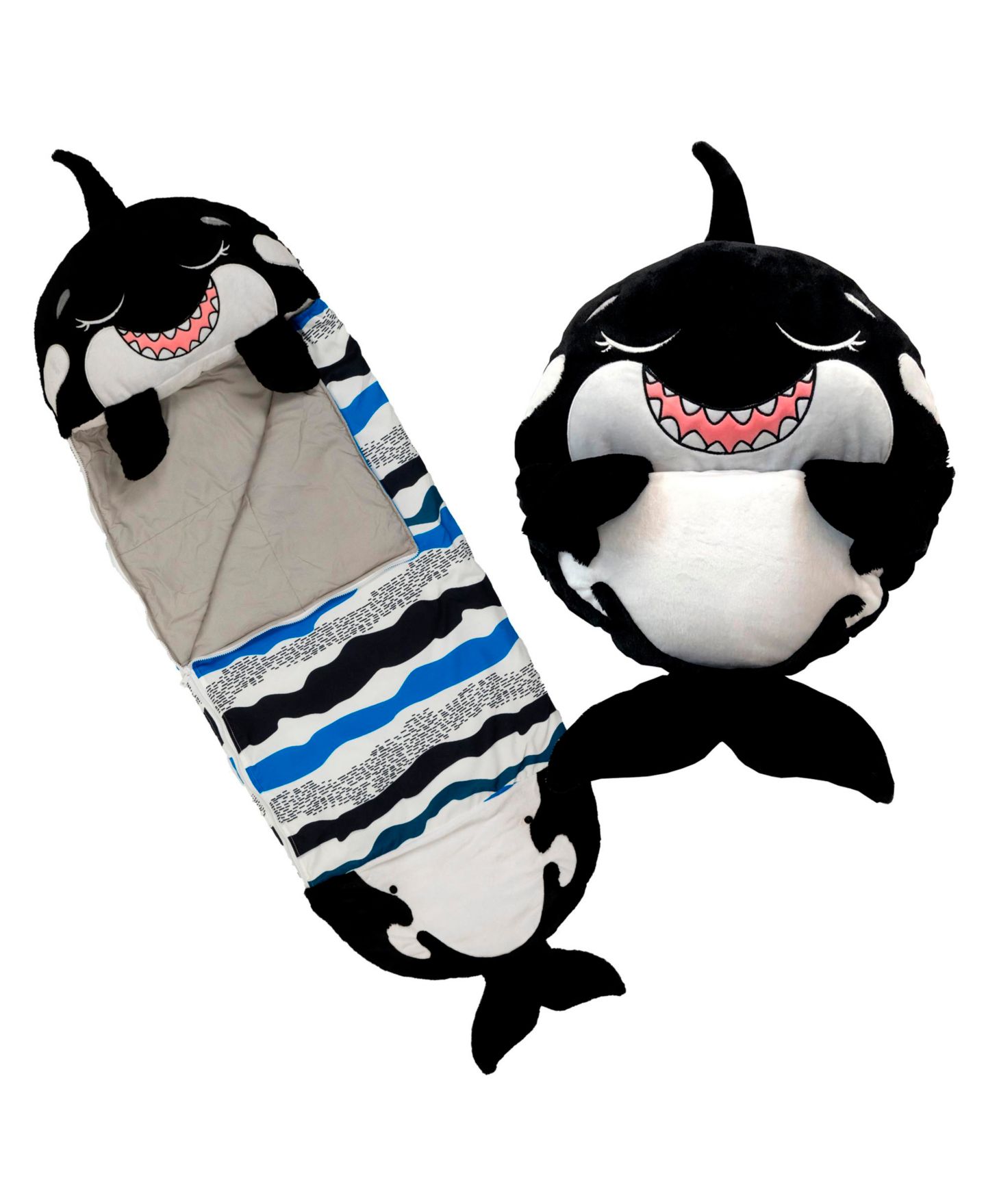 Детские мягкие игрушки Happy Nappers Ozzy The Shark Medium 2-in-1 Weighted-Arms Pillow and Sleeping Bag — фото 2