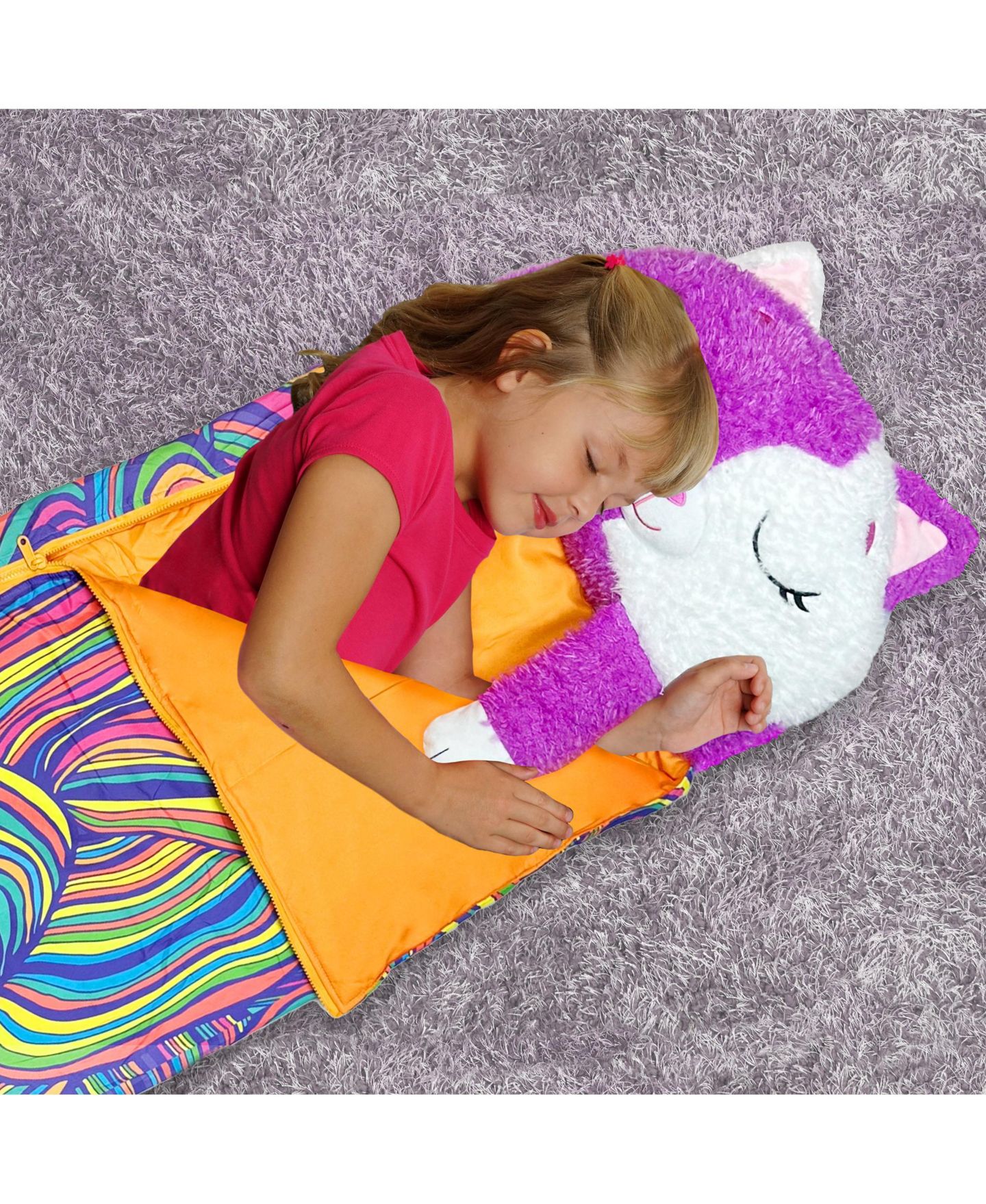 Детские мягкие игрушки Happy Nappers Cat Large Pillow and Sleepy Sack — фото 7