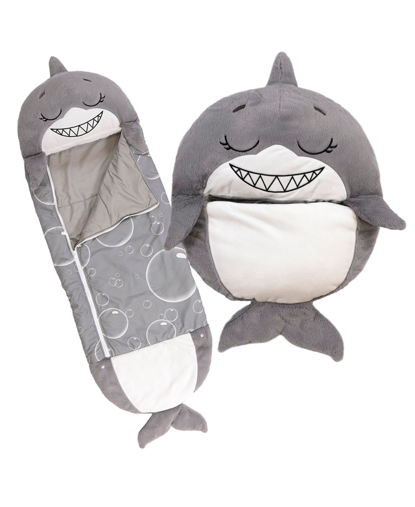 Детские мягкие игрушки Happy Nappers Shark Medium Weighted Pillow and Sleepy Sack, 54"L x 20"W — фото 2