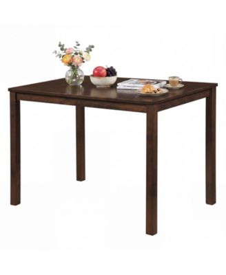 Farmhouse Kitchen Table Rectangular Dining Table with Solid Rubber Wood Frame