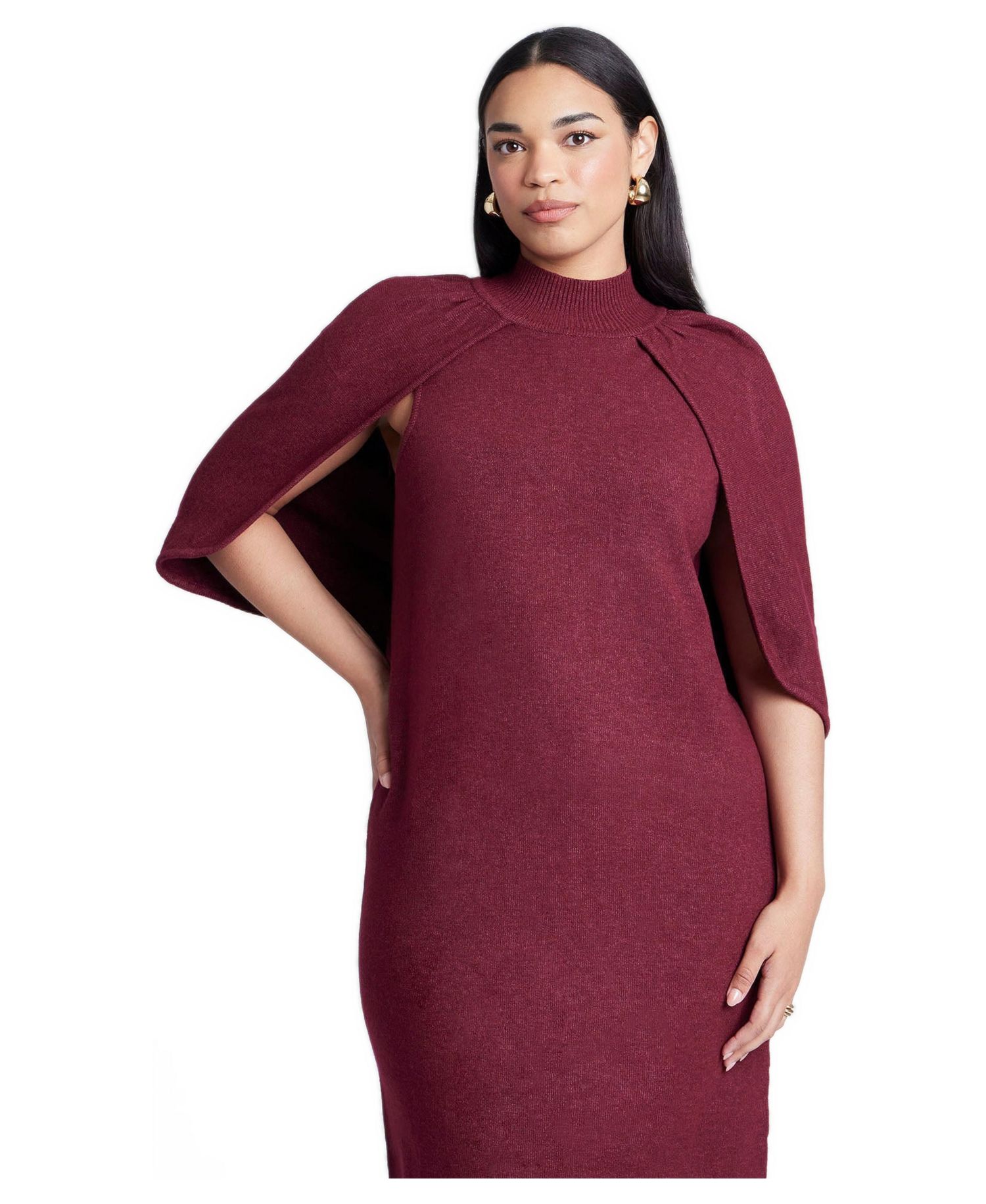 Women's Sweater Cape Dress