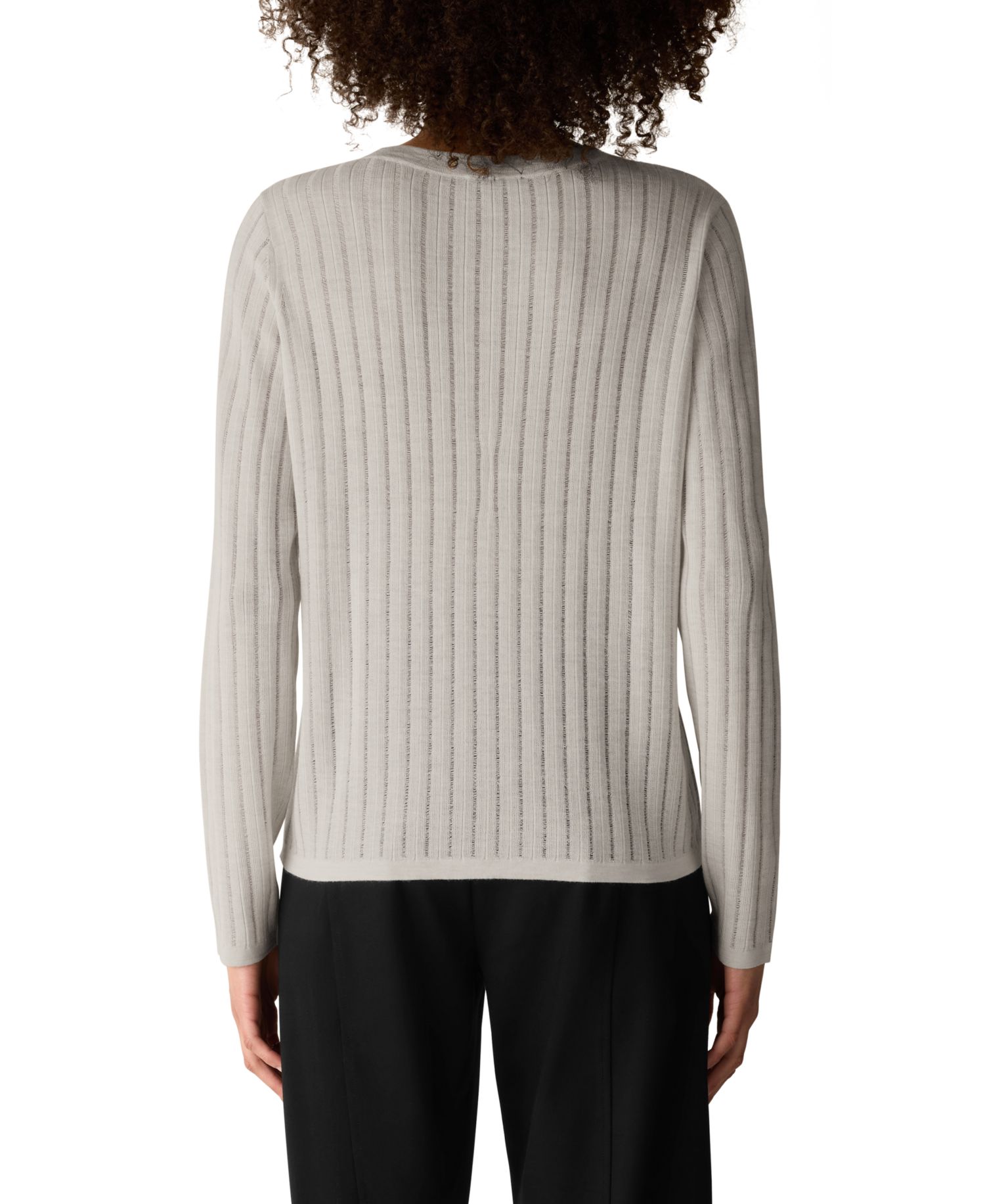 Women's Crewneck Long-Sleeve Merino Wool Sweater