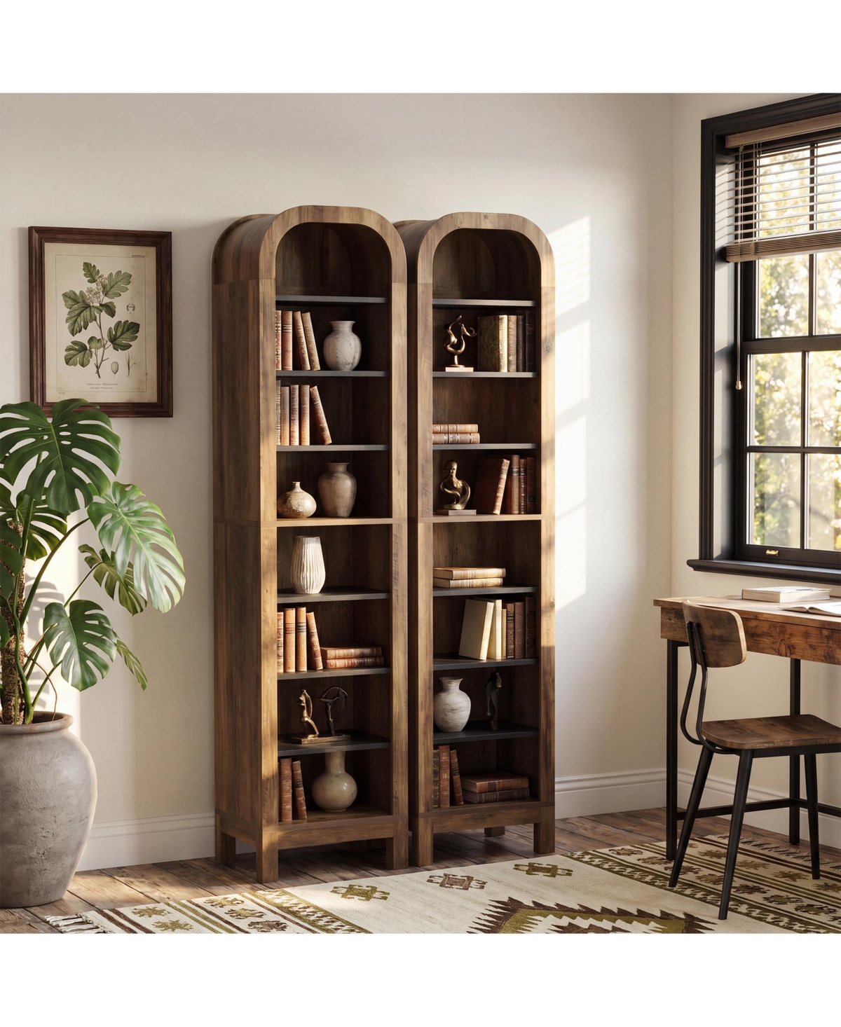 Tribesigns 71.25" Tall 8-Tier Bookshelf, Corner Shelf for Home Office