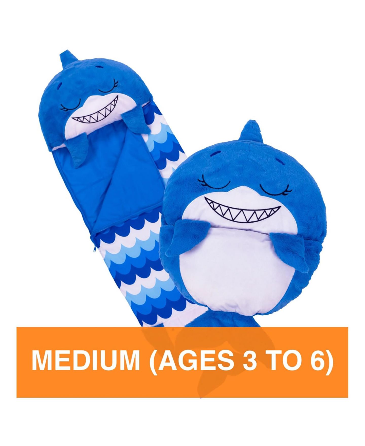 Детские мягкие игрушки Happy Nappers Shark Medium Pillow and Sleepy Sack, цвет: Open Miscellaneous — фото 7