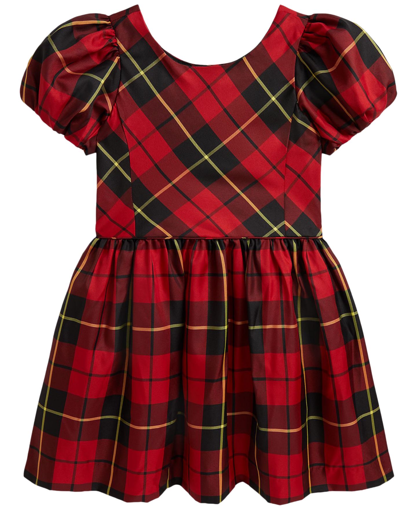 Платье Polo Ralph Lauren Plaid Short-Sleeve Taffeta Dress для девочек, цвет: Красный / Чёрный разноцветный — фото 5