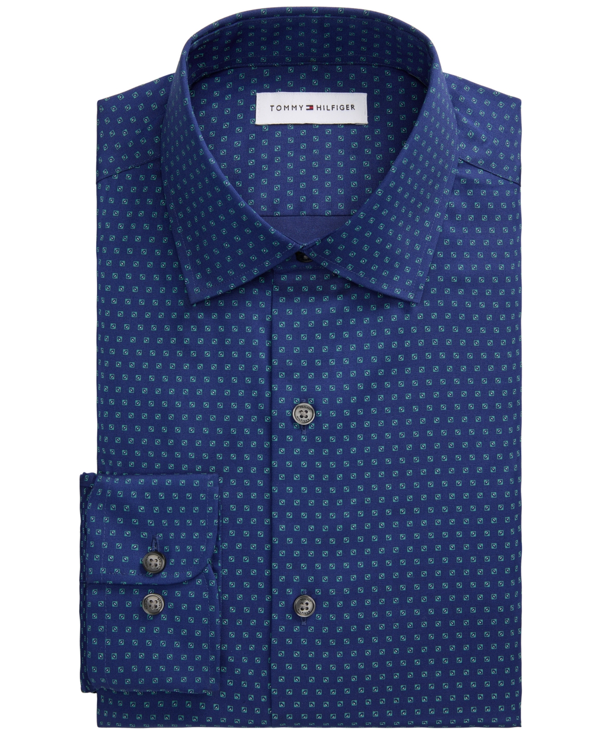 Tommy Hilfiger Men's Th Flex Stretch Long-Sleeve Spread Collar Dress Shirt