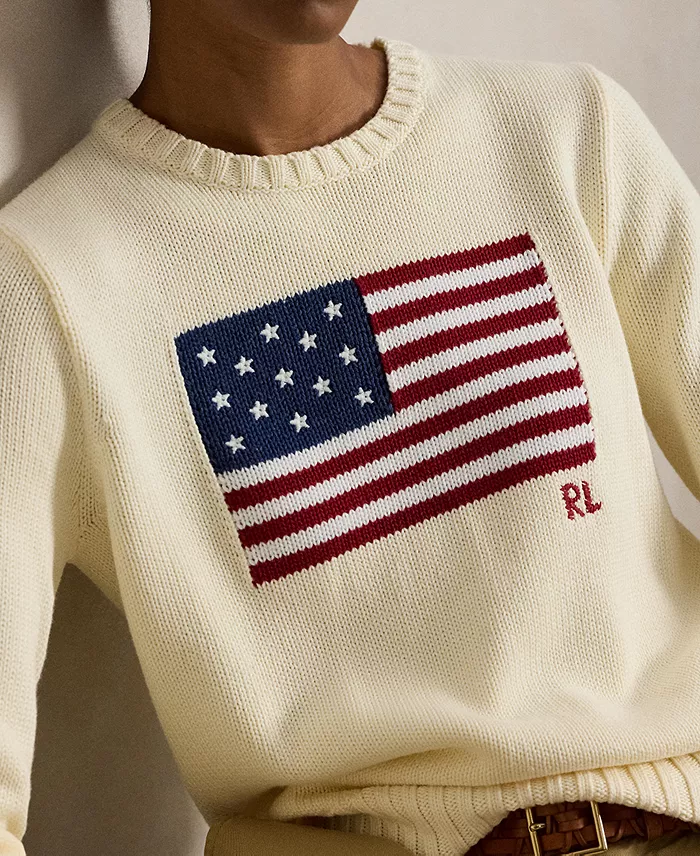 Women's Flag Cotton Crew Neck Sweater - thumbnail 3