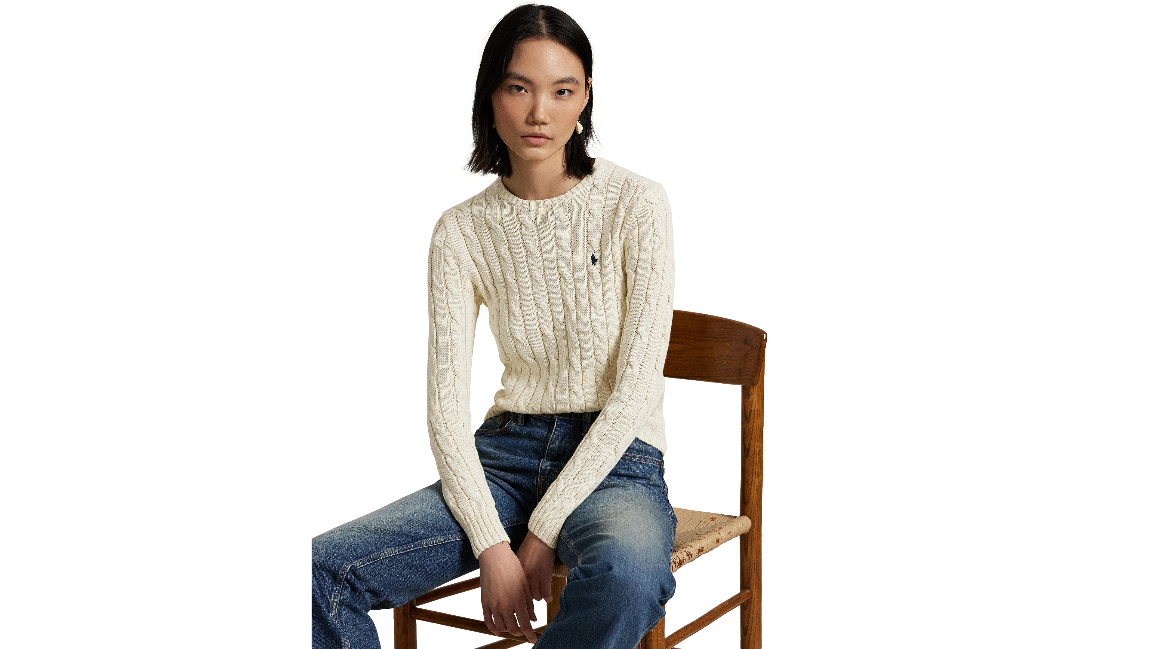 Polo Ralph Lauren Women's Cable Wool-Cashmere Crewneck Sweater
