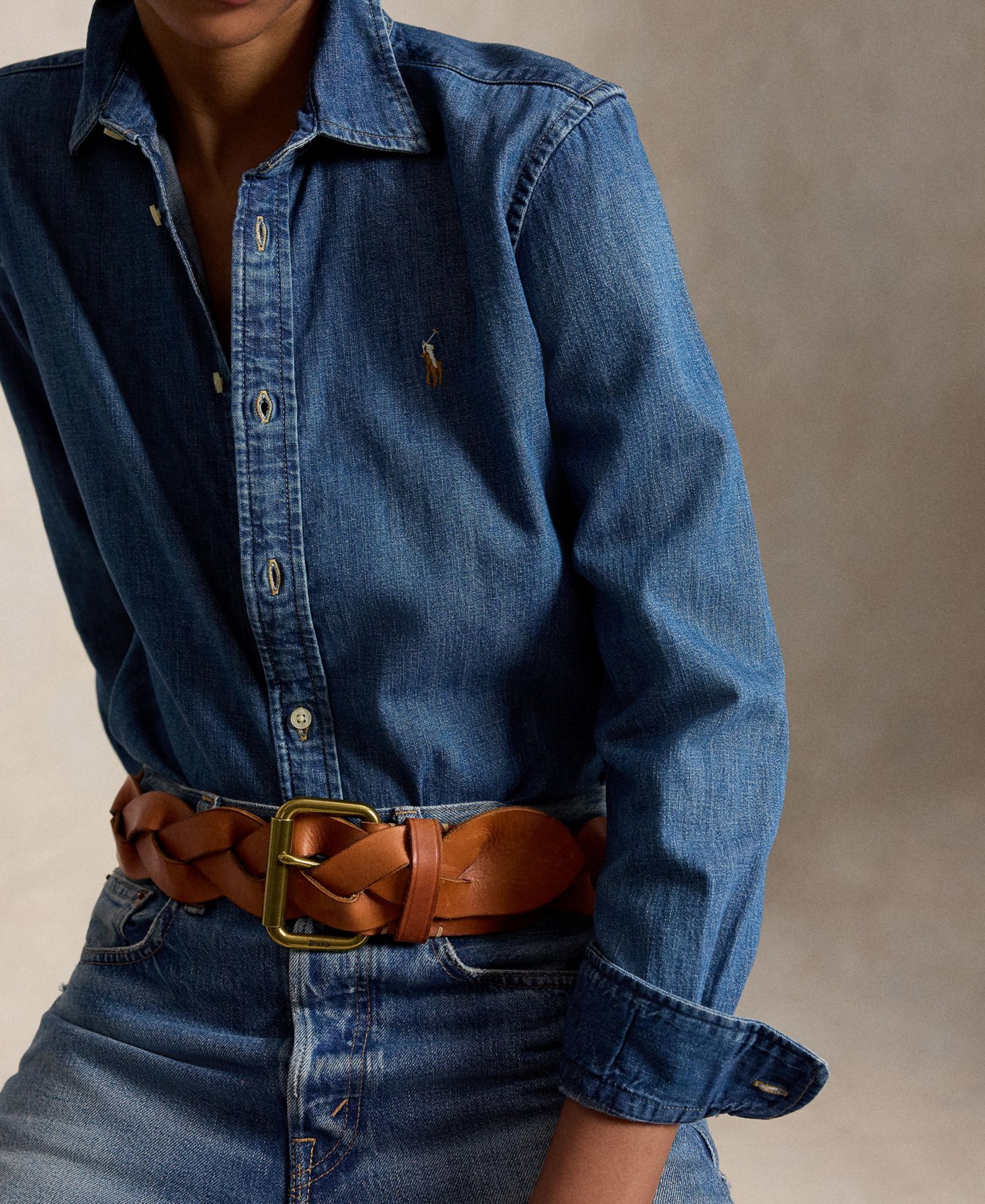 Women's Slim-Fit Denim Shirt