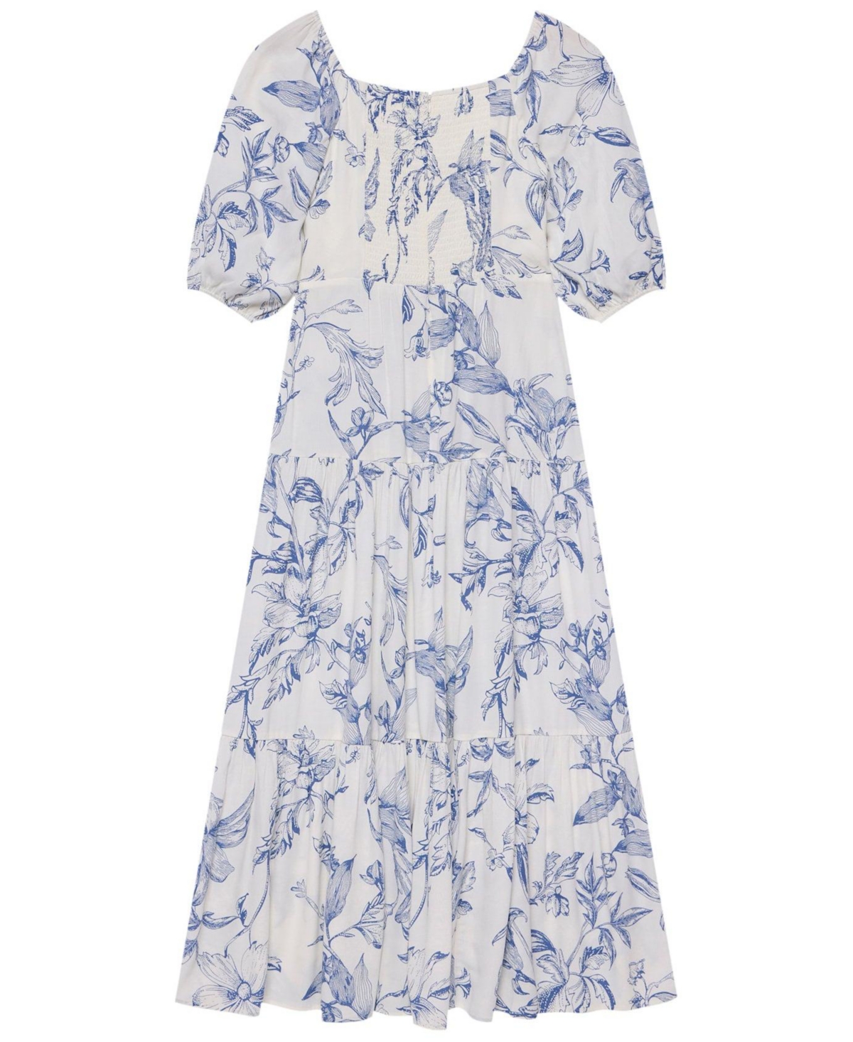 Mint Velvet Women's Floral-Print Dropped-Waist Short-Sleeve Maxi Dress
