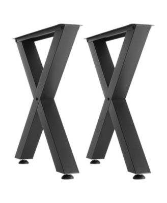 29.5 Inch X-Frame Steel Table Legs 31.1 Inch Wide 2204 Lbs Load Capacity Set of 2