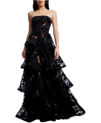 Women's Willa Strapless Tiered Floral-Print Gown