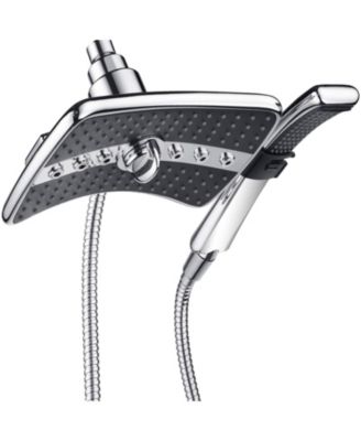 1.8 Gallon Dual Shower Head Handheld High Rainfall Stainless Steel Hose