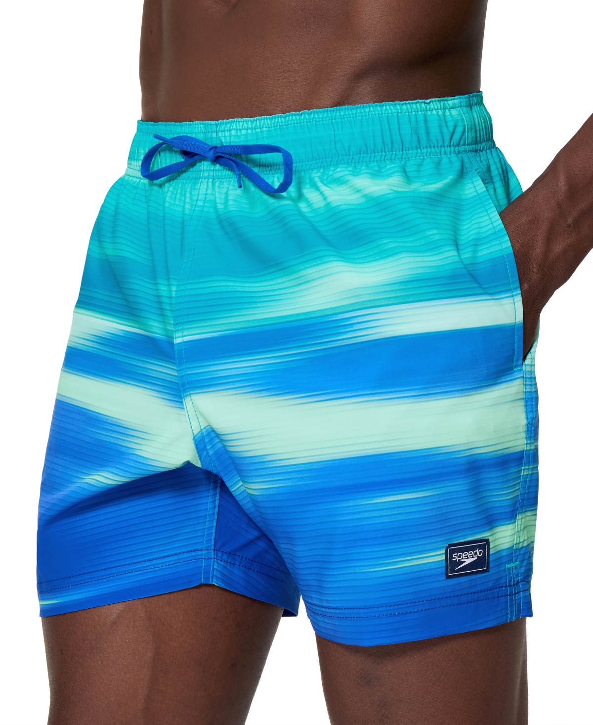 Speedo Men's Stripe Redondo Edge Swim Trunks, 5" Inseam