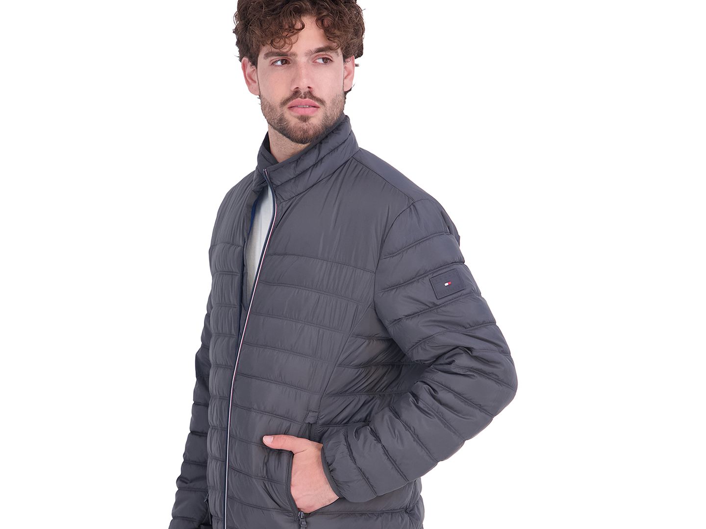 Мужская куртка Tommy Hilfiger Unhooded Packable, цвет: Угольный — фото 3