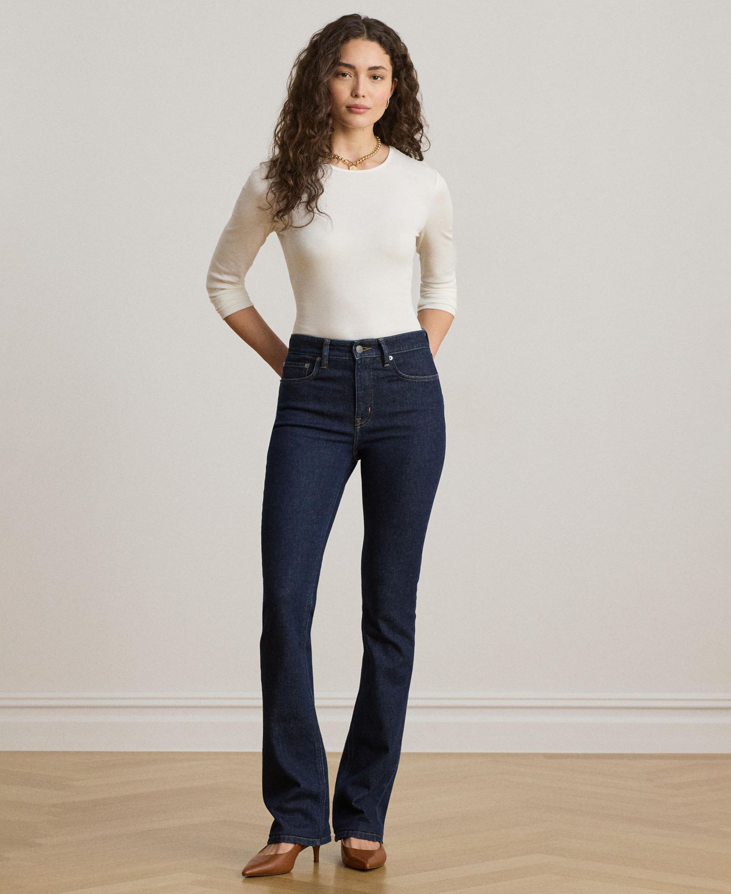Cotton-Blend Long-Sleeve Top