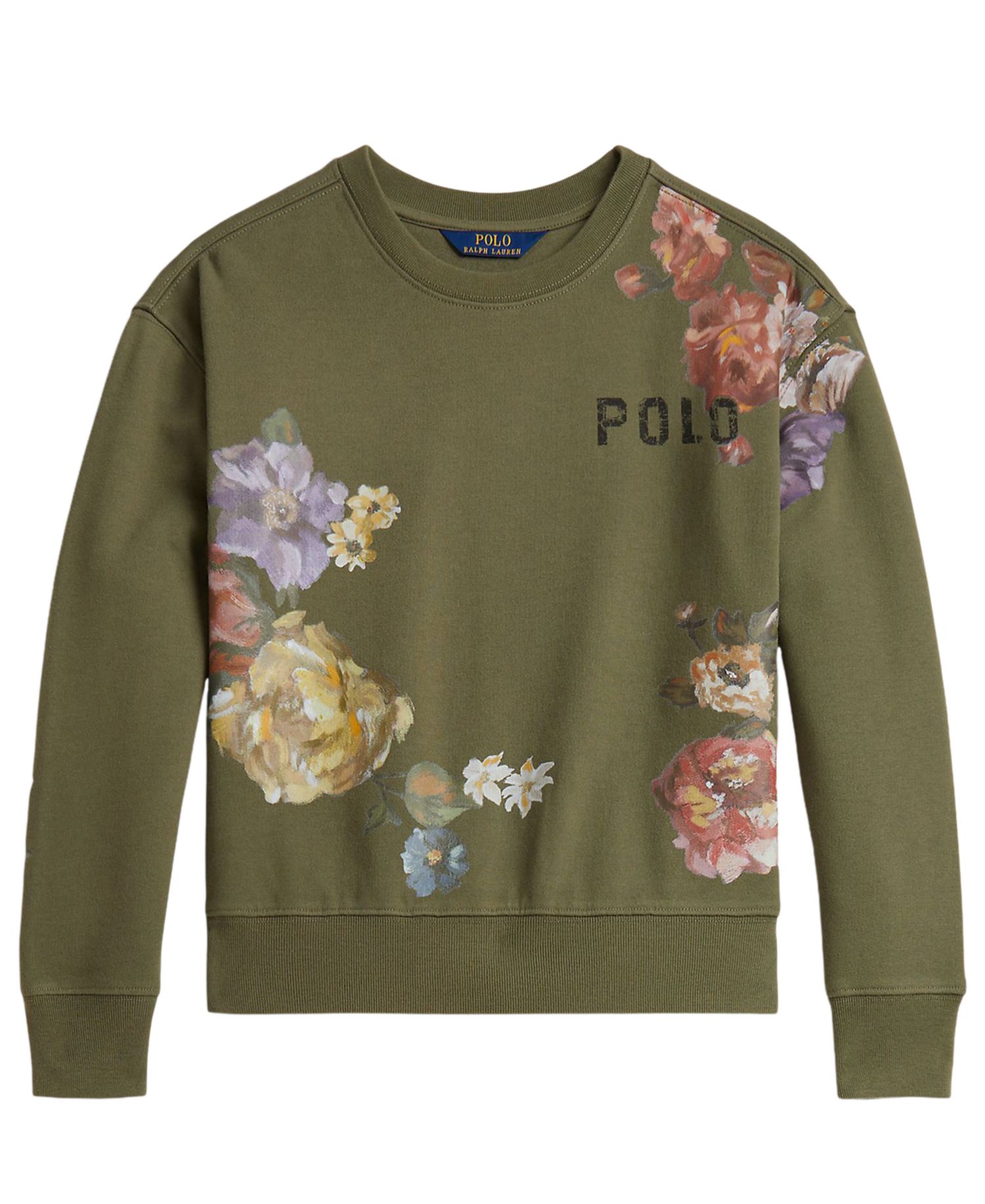 Girls' 7-16 Floral Fleece Sweatshirt
