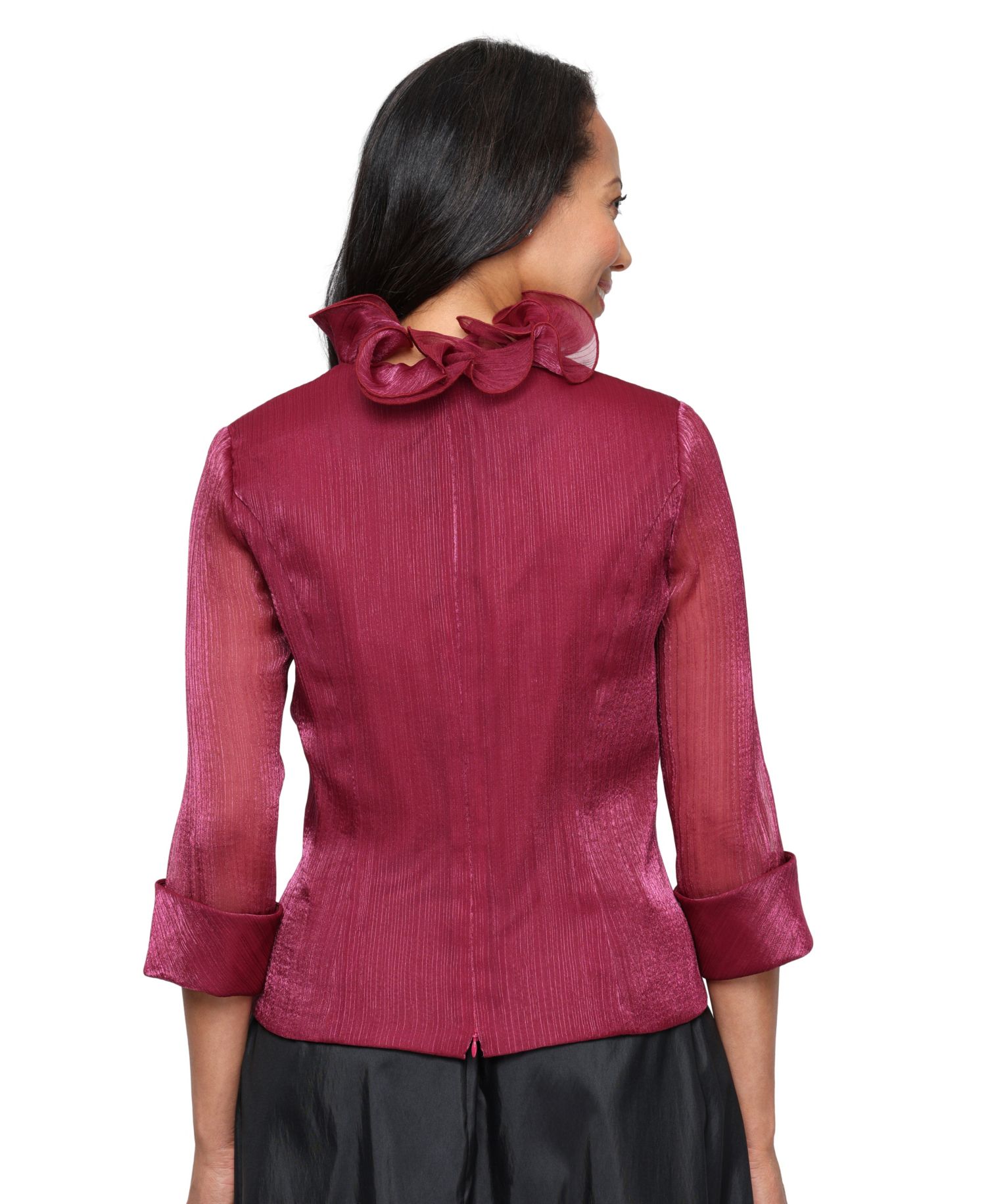 Women's Ruffle Neck Chiffon Top
