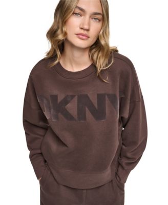 Women's Oversized Graphic Blouson-Sleeve Pullover Sweatshirt