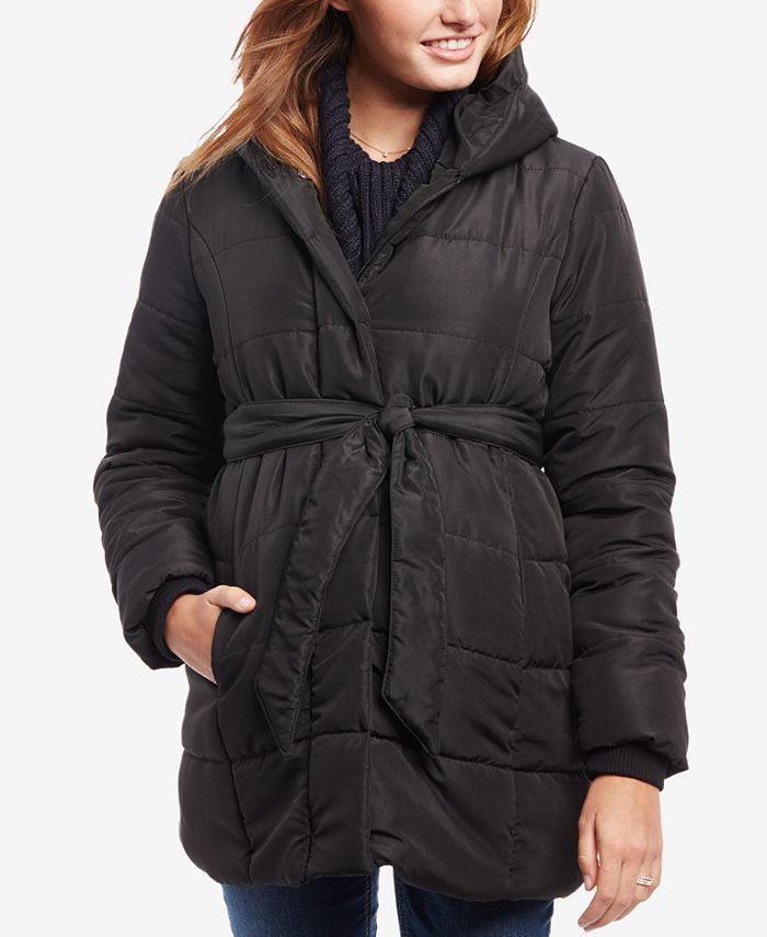 Motherhood Maternity Belted Hooded Coat Macy's