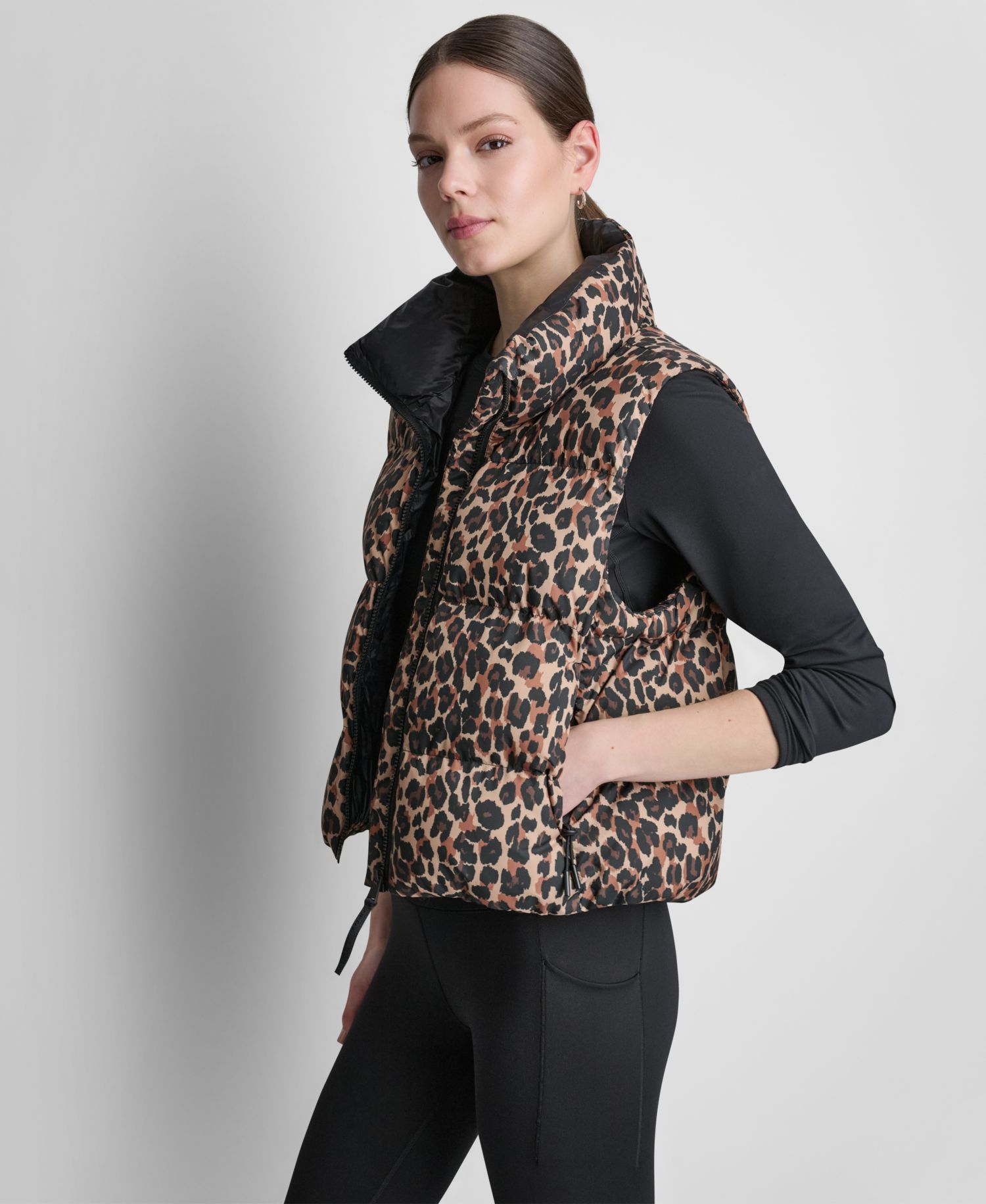 Women's Puffer Animal-Print Vest