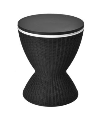 3-in-1 Rattan Cooler Bar Table with 8 Gal Ice Bucket and 2 Heights