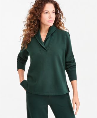 Women's LuxLounge Fleece Shawl Collar Pullover Top