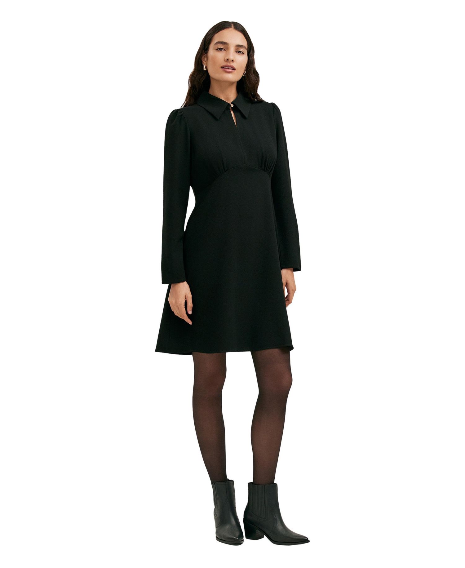 Women's Sabine Long-Sleeve Collared A-Line Dress