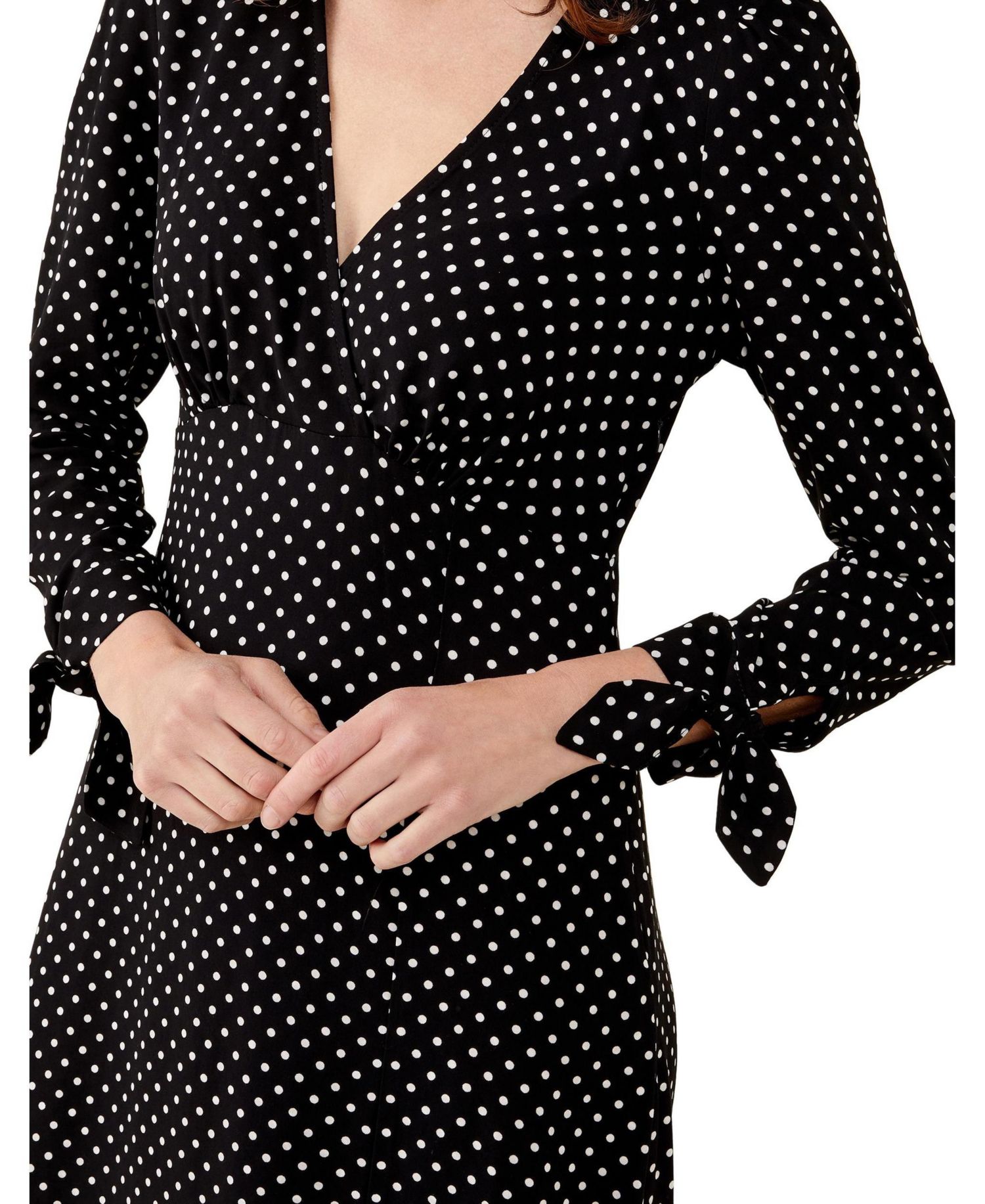 Women's Laine Polka-Dot Long-Sleeve Midi Dress